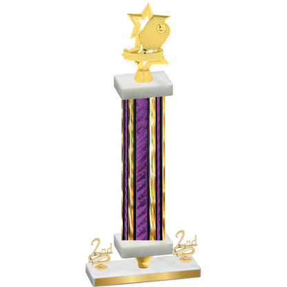 Premium Single Purple Glacier Second Place Pickleball Trophy