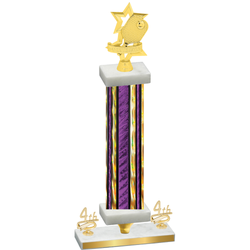 Premium Single Purple Glacier Fourth Place Pickleball Trophy