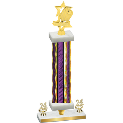 Premium Single Purple Glacier Year Pickleball Trophy