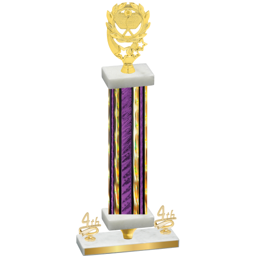 Premium Single Purple Glacier Fourth Place Pickleball Trophy