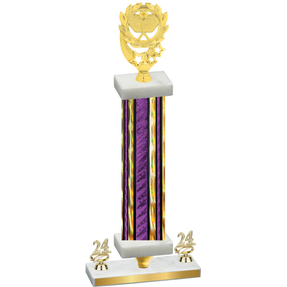 Premium Single Purple Glacier Year Pickleball Trophy