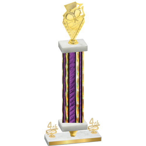 Premium Single Purple Glacier Fourth Place Pickleball Trophy