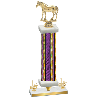 Premium Single Purple Glacier First Place Horses Trophy