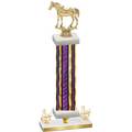 Premium Single Purple Glacier Third Place Horses Trophy