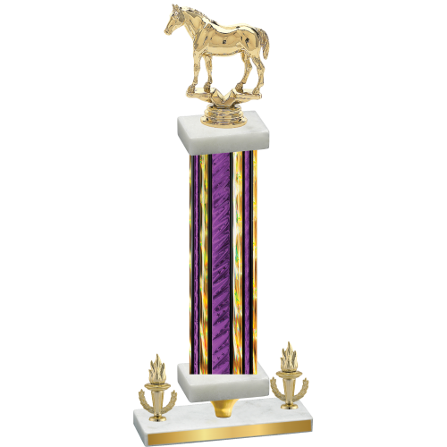 Premium Single Purple Glacier Victory Horses Trophy