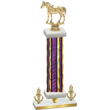 Premium Single Purple Glacier Victory Horses Trophy