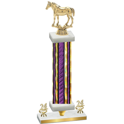 Premium Single Purple Glacier Year Horses Trophy