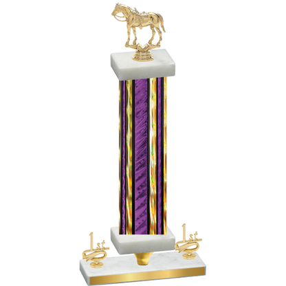 Premium Single Purple Glacier First Place Horses Trophy