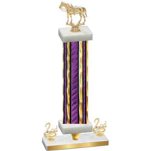 Premium Single Purple Glacier Second Place Horses Trophy