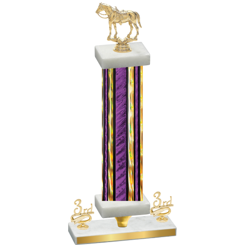 Premium Single Purple Glacier Third Place Horses Trophy
