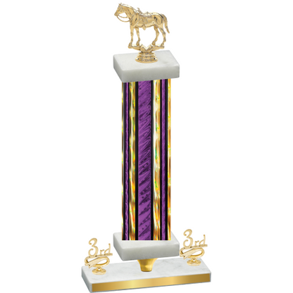 Premium Single Purple Glacier Third Place Horses Trophy