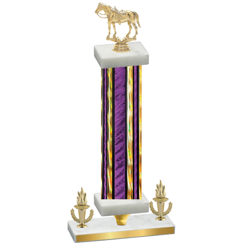 Premium Single Purple Glacier Victory Horses Trophy