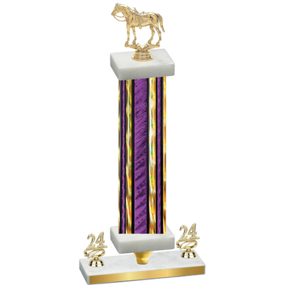 Premium Single Purple Glacier Year Horses Trophy