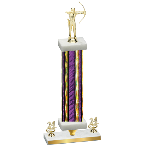 Premium Single Purple Glacier Year Archery Trophy