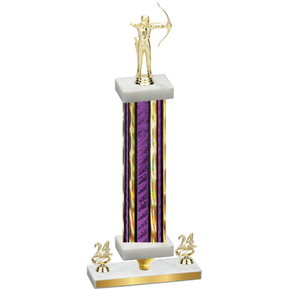 Premium Single Purple Glacier Year Archery Trophy