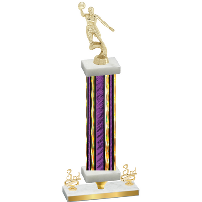 Premium Single Purple Glacier Third Place Basketball Trophy