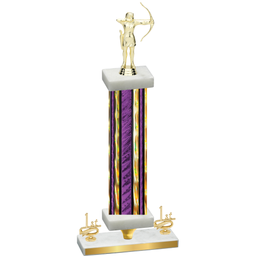 Premium Single Purple Glacier First Place Archery Trophy