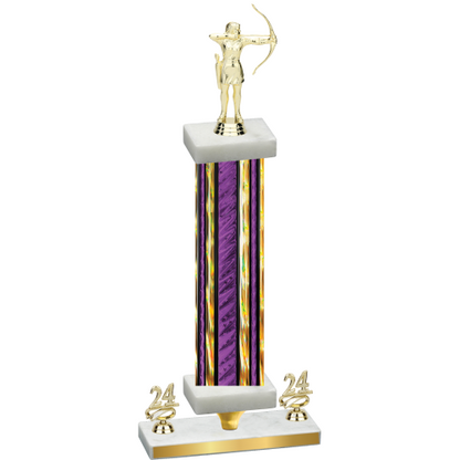 Premium Single Purple Glacier Year Archery Trophy