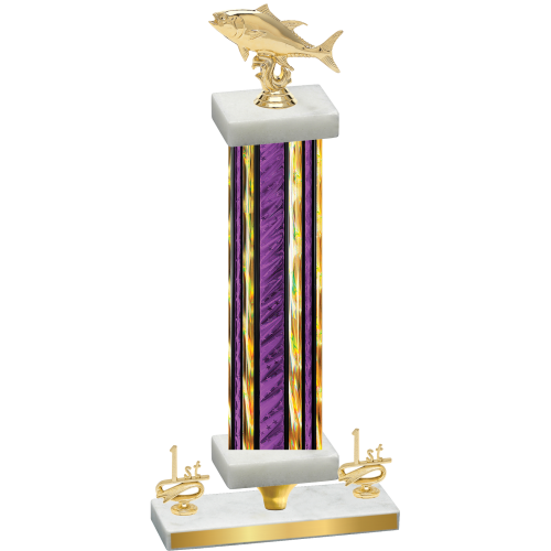 Premium Single Purple Glacier First Place Fishing Trophy