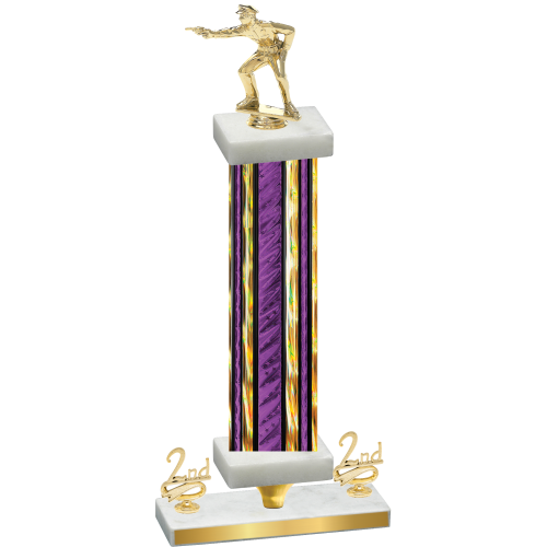 Premium Single Purple Glacier Second Place Shooter Trophy