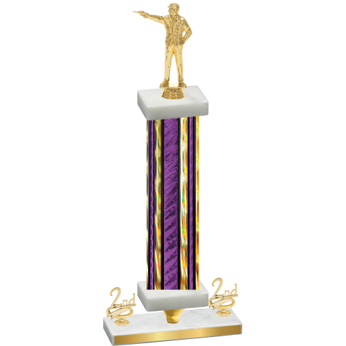 Premium Single Purple Glacier Second Place Shooter Trophy