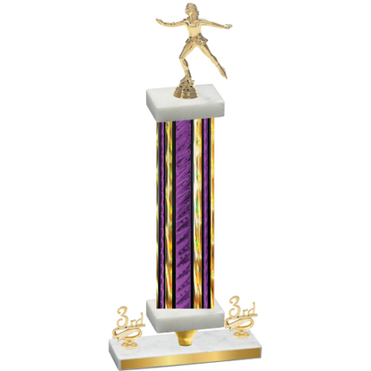 Premium Single Purple Glacier Third Place Skater Trophy