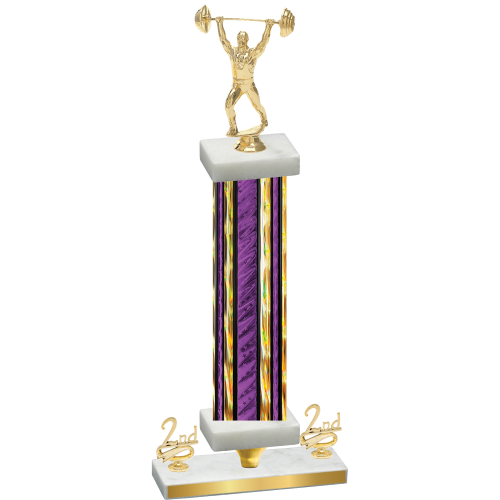 Premium Single Purple Glacier Second Place Weights Trophy