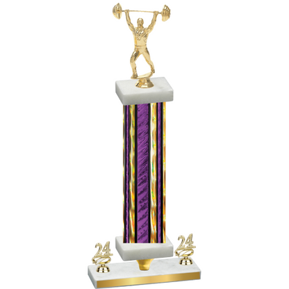 Premium Single Purple Glacier Year Weights Trophy