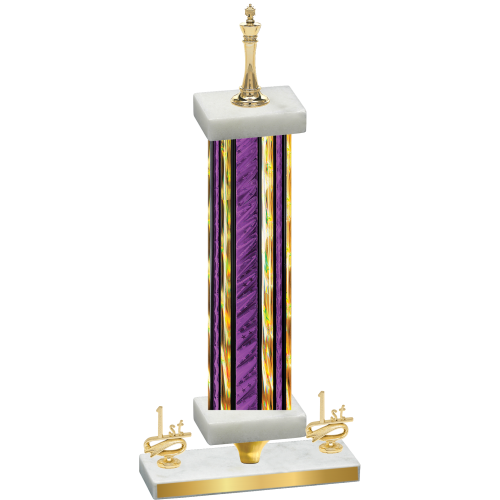 Premium Single Purple Glacier First Place Chess Trophy