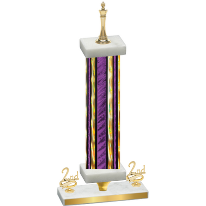 Premium Single Purple Glacier Second Place Chess Trophy