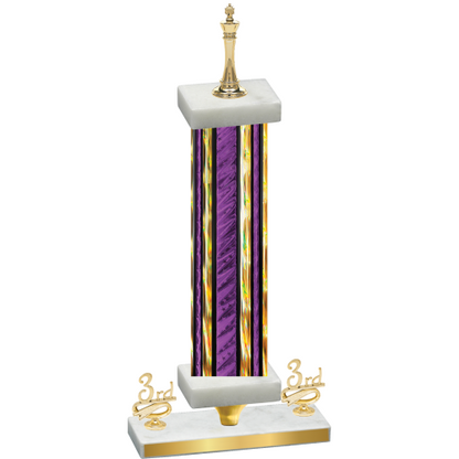 Premium Single Purple Glacier Third Place Chess Trophy