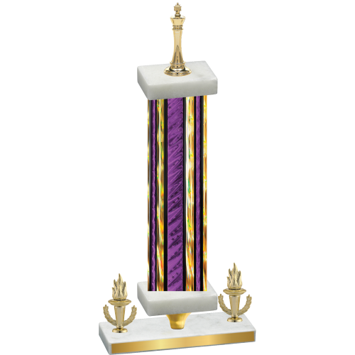 Premium Single Purple Glacier Victory Chess Trophy