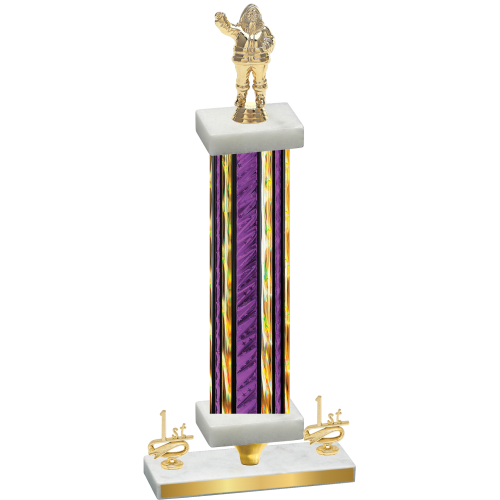 Premium Single Purple Glacier First Place Holiday Trophy