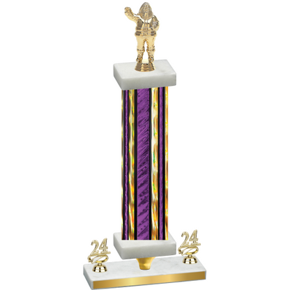 Premium Single Purple Glacier Year Holiday Trophy