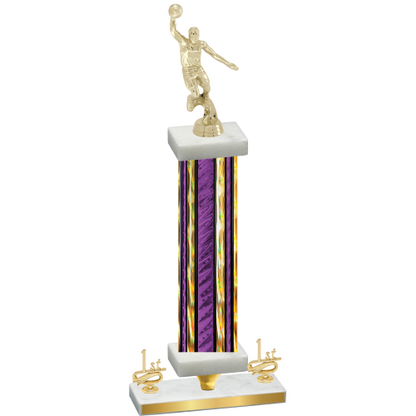 Premium Single Purple Glacier First Place Basketball Trophy