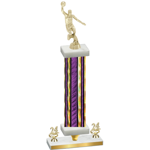 Premium Single Purple Glacier Year Basketball Trophy