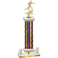 Premium Single Purple Glacier Year Flag Football Trophy