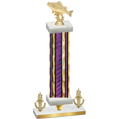 Premium Single Purple Glacier Victory Fishing Trophy