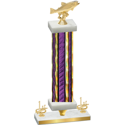 Premium Single Purple Glacier First Place Fishing Trophy