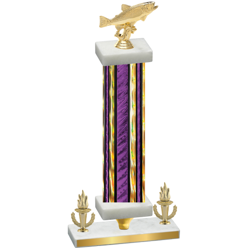 Premium Single Purple Glacier Victory Fishing Trophy