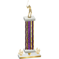 Premium Single Purple Glacier Fourth Place Golf Trophy