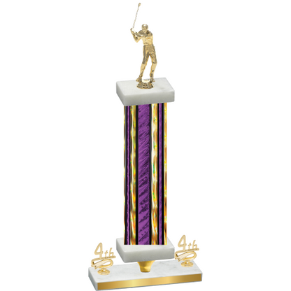 Premium Single Purple Glacier Fourth Place Golf Trophy