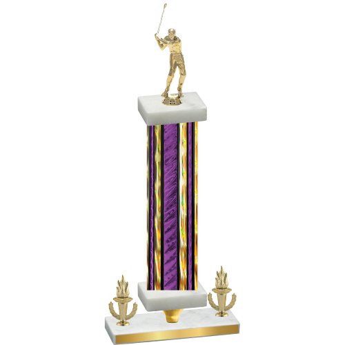 Premium Single Purple Glacier Victory Golf Trophy