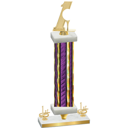 Premium Single Purple Glacier First Place Golf Trophy