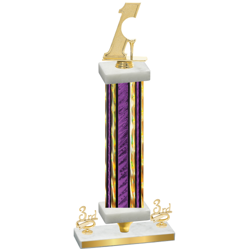 Premium Single Purple Glacier Third Place Golf Trophy