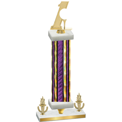 Premium Single Purple Glacier Victory Golf Trophy