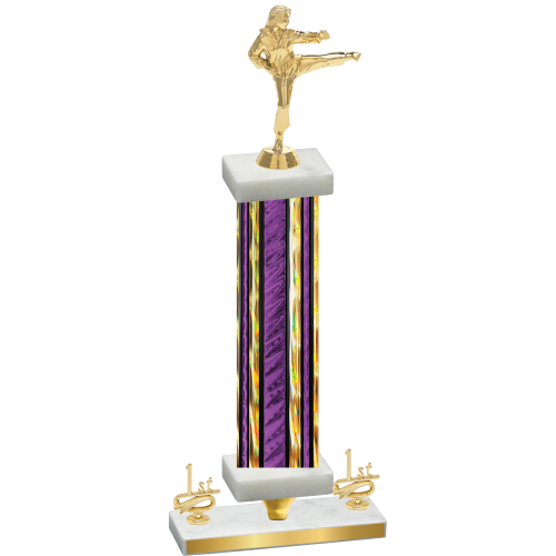 Premium Single Purple Glacier First Place Karate Trophy