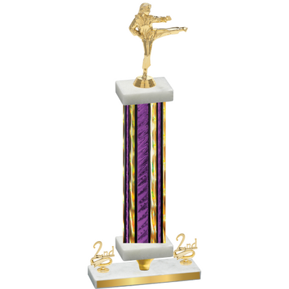 Premium Single Purple Glacier Second Place Karate Trophy