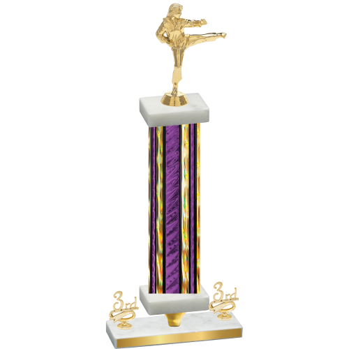 Premium Single Purple Glacier Third Place Karate Trophy