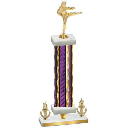 Premium Single Purple Glacier Victory Karate Trophy